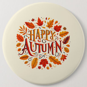 klassische Blätter und glücklicher Herbst Button
