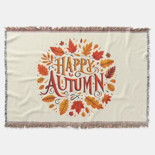 klassische Blätter und glücklicher Herbst Decke (Vorderseite)