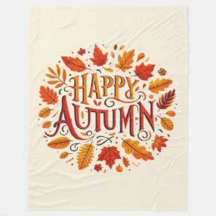 klassische Blätter und glücklicher Herbst Fleecedecke