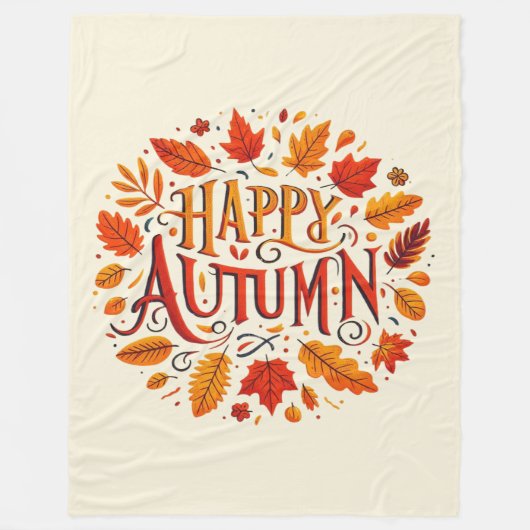 klassische Blätter und glücklicher Herbst Fleecedecke (Vorderseite)