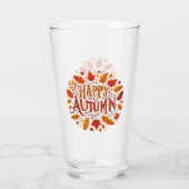 klassische Blätter und glücklicher Herbst Glas (Rückseite)