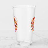 klassische Blätter und glücklicher Herbst Glas (Rechts)