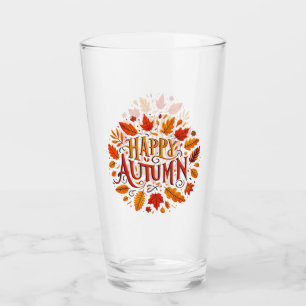 klassische Blätter und glücklicher Herbst Glas