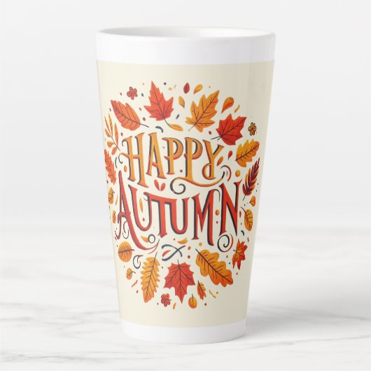 klassische Blätter und glücklicher Herbst Milchtasse (Vorderseite)