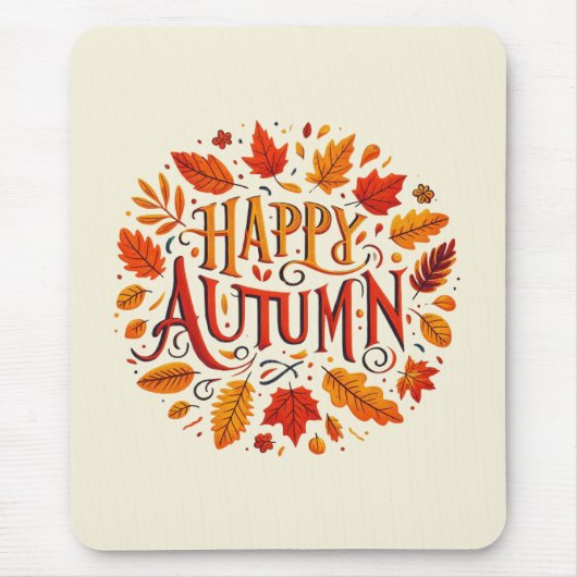 klassische Blätter und glücklicher Herbst Mousepad (Vorne)