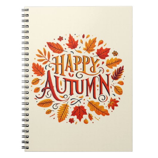 klassische Blätter und glücklicher Herbst Notizblock (Vorderseite)