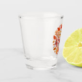 klassische Blätter und glücklicher Herbst Schnapsglas (Links)