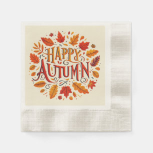 klassische Blätter und glücklicher Herbst Serviette
