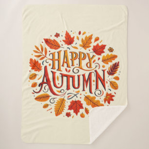 klassische Blätter und glücklicher Herbst Sherpadecke