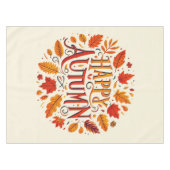 klassische Blätter und glücklicher Herbst Tischdecke (Vorderseite (Horizontal))