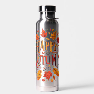 klassische Blätter und glücklicher Herbst Trinkflasche