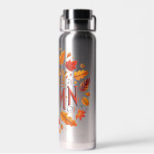 klassische Blätter und glücklicher Herbst Trinkflasche (Rückseite)
