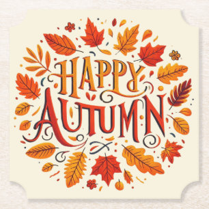 klassische Blätter und glücklicher Herbst Untersetzer