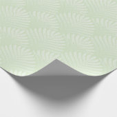 Klassische Blattstruktur in Weiß und Grün Geschenkpapier (Ecke)