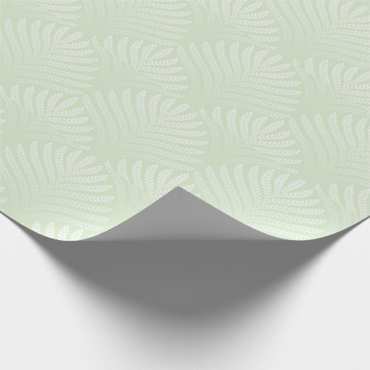 Klassische Blattstruktur in Weiß und Grün Geschenkpapier (Ecke)