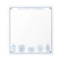 Klassische Blau- und Weiß-Ingwer Personalisiert