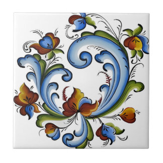 Klassische blaue Blume Fliese