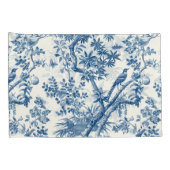 Klassische Blaue Botanische Eleganz Kissenbezug (Rückseite-Rechts)