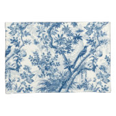 Klassische Blaue Botanische Eleganz Kissenbezug (Vorderseite-Rechts)