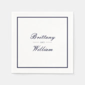 Klassische blaue Braut und Gräuelschrift Napkins Serviette (Vorderseite)