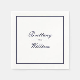 Klassische blaue Braut und Gräuelschrift Napkins Serviette