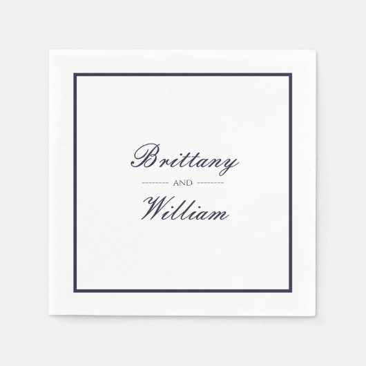 Klassische blaue Braut und Gräuelschrift Napkins Serviette (Vorderseite)