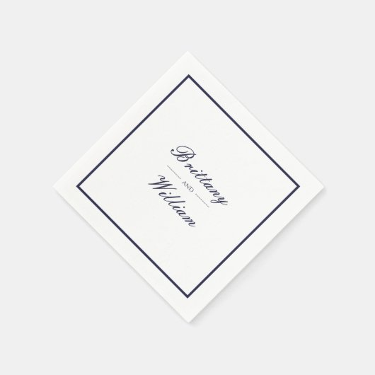 Klassische blaue Braut und Gräuelschrift Napkins Serviette (Ecke)