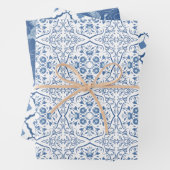 Klassische Blaue chinesische Keramik-Muster Geschenkpapier Set (Beispiel)