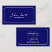 Klassische blaue Chiropraktor-Visitenkarte Visitenkarte (Vorne/Hinten)