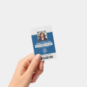 Klassische blaue Fotovorlage für RN-Mitarbeiter Ausweis (Handheld)