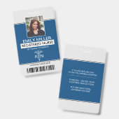 Klassische blaue Fotovorlage für RN-Mitarbeiter Ausweis (Vorder- & Rückseite)