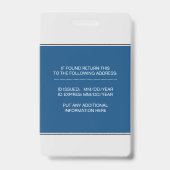 Klassische blaue Fotovorlage für RN-Mitarbeiter Ausweis (Rückseite)