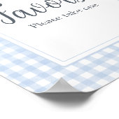 Klassische blaue Gingham-Geschenke Poster (Ecke)