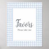 Klassische blaue Gingham-Geschenke Poster (Vorne)