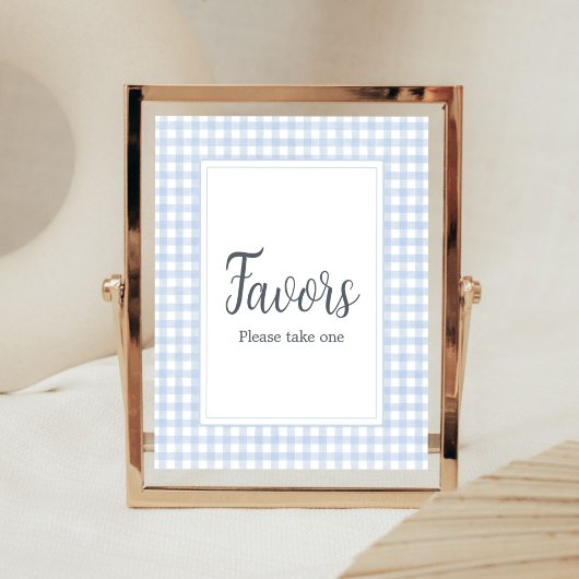 Klassische blaue Gingham-Geschenke Poster