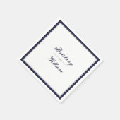 Klassische blaue Grau-Braut und Groom Napkins Serviette (Ecke)