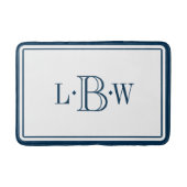 Klassische blaue Grenze mit Monogramm Badematte (Vorderseite)