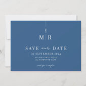 Klassische blaue Hochzeit der Navy speichert das D Save The Date (Vorderseite)