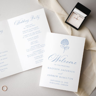 Klassische Blaue Hortensien-Hochzeit Programm