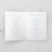 Klassische Blaue Hortensien-Hochzeit Programm (Innenseite)