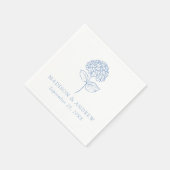 Klassische Blaue Hortensien-Hochzeit Serviette (Ecke)