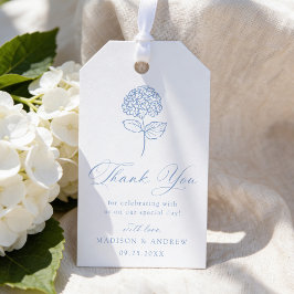 Klassische Blaue Hortensien Hochzeits-Dankeschön Geschenkanhänger