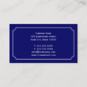 Klassische blaue Investmentbanker-Visitenkarte Visitenkarte (Rückseite)