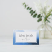 Klassische blaue Ozean-Weinprobe-Visitenkarte Visitenkarte (Stehend Vorderseite)