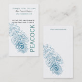 Klassische blaue Pfau-Feder Visitenkarte (Vorne/Hinten)