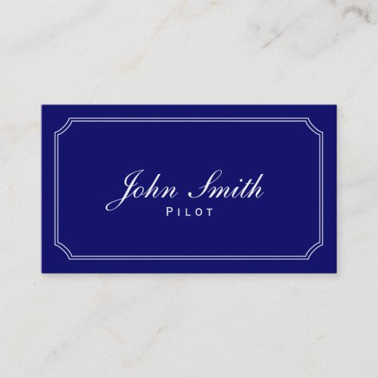 Klassische blaue Pilot-/Flieger-Visitenkarte Visitenkarte (Vorderseite)
