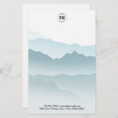 Klassische blaue Rolling Mountains Hintergrund Briefpapier (Vorne/Hinten)