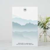 Klassische blaue Rolling Mountains Hintergrund Briefpapier (Stehend Vorderseite)