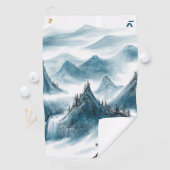 Klassische blaue Rolling Mountains Malerei Golfhandtuch (Insitu)