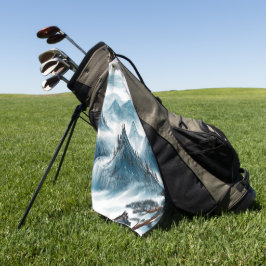 Klassische blaue Rolling Mountains Malerei Golfhandtuch